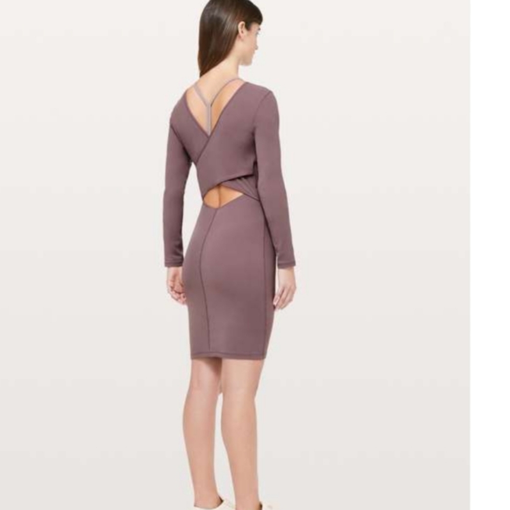 lululemon athletica Mauve Long-Sleeve Cutout Bodycon Dress